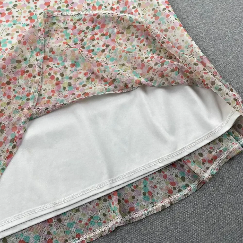 Vintage Y2K NY & Co Skirt XL Colorful Polka Dot Flare Hem Preppy Fairy Coquette